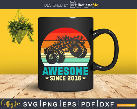 Awesome Since 2016 5th Years Old Monster Truck Svg Cut Files