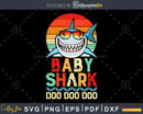 Baby Shark Doo retro style cricut cut svg png digital