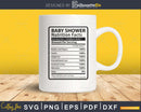 Baby Shower Newborn Nutrition Facts Labels Svg Cricut Cut
