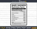 Baby Shower Newborn Nutrition Facts Labels Svg Cricut Cut