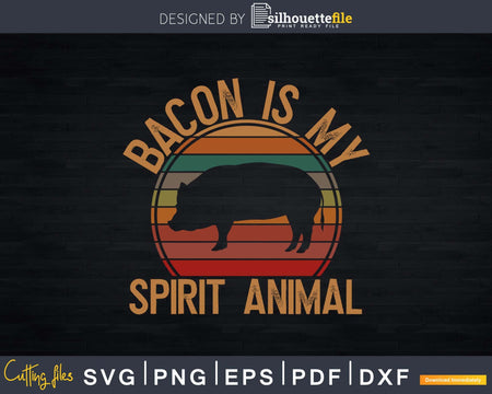 Bacon Is My Spirit Animal Retro BBQ Costume Pork Grill Svg