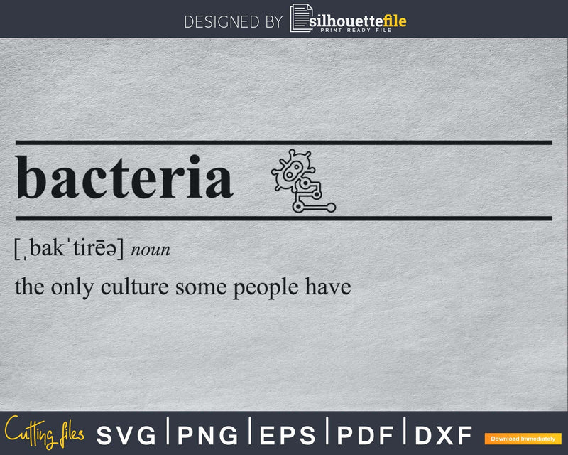 Bacteria Definition svg printable file