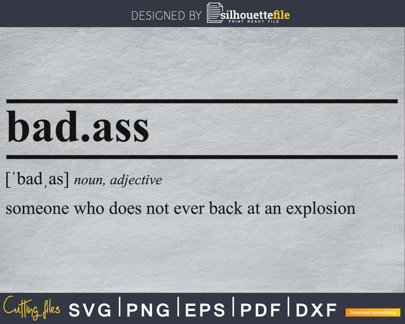 Badass Definition svg printable files