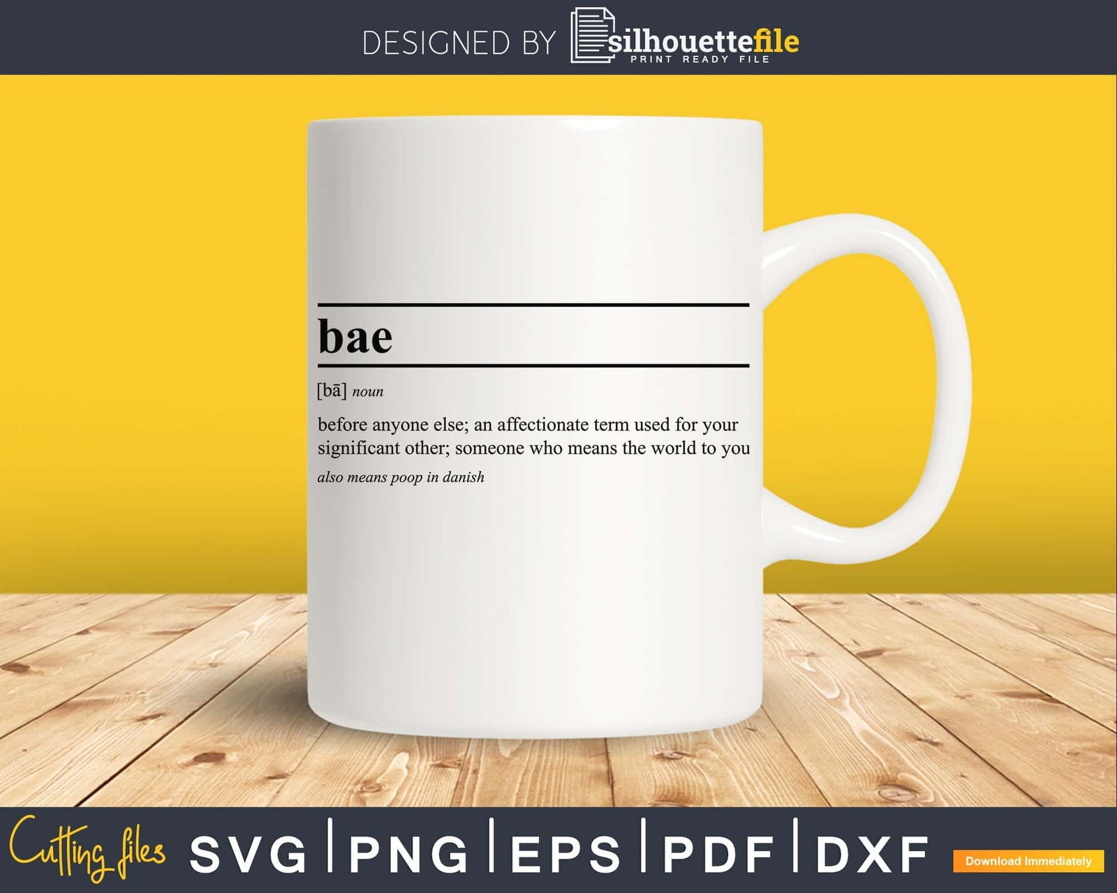 bae definition svg printable file | SilhouetteFile