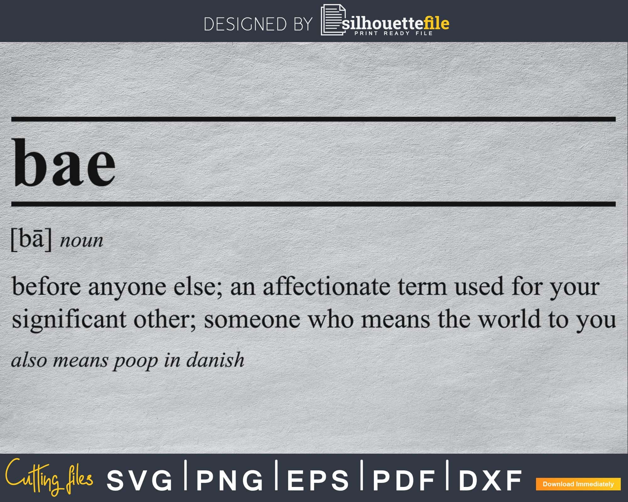 bae definition svg printable file | SilhouetteFile