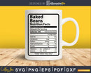 Baked Beans Nutrition Facts Funny Thanksgiving Christmas