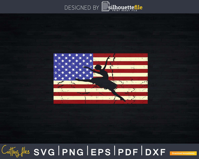 Ballet Dancer American USA Flag Svg T-shirt Design