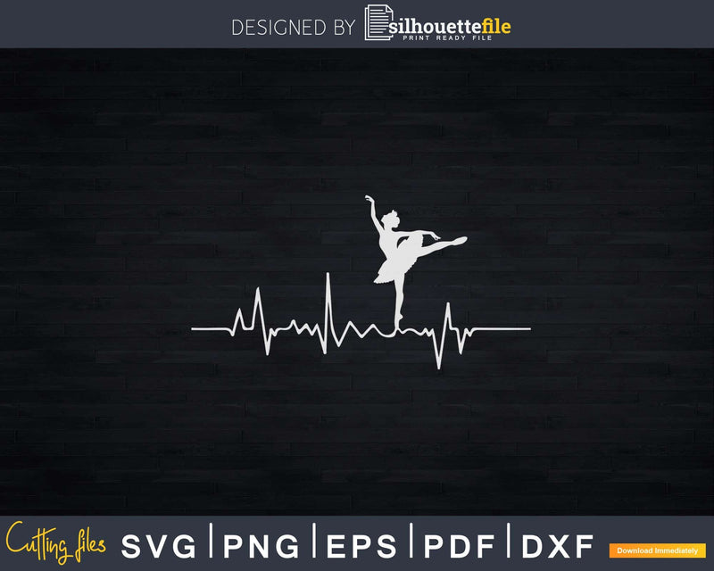 Ballet Dancer Heartbeat Ballerina Svg Dxf Instant Cut Files