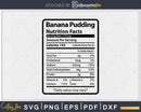 Banana Pudding Nutrition Facts Funny Thanksgiving Christmas