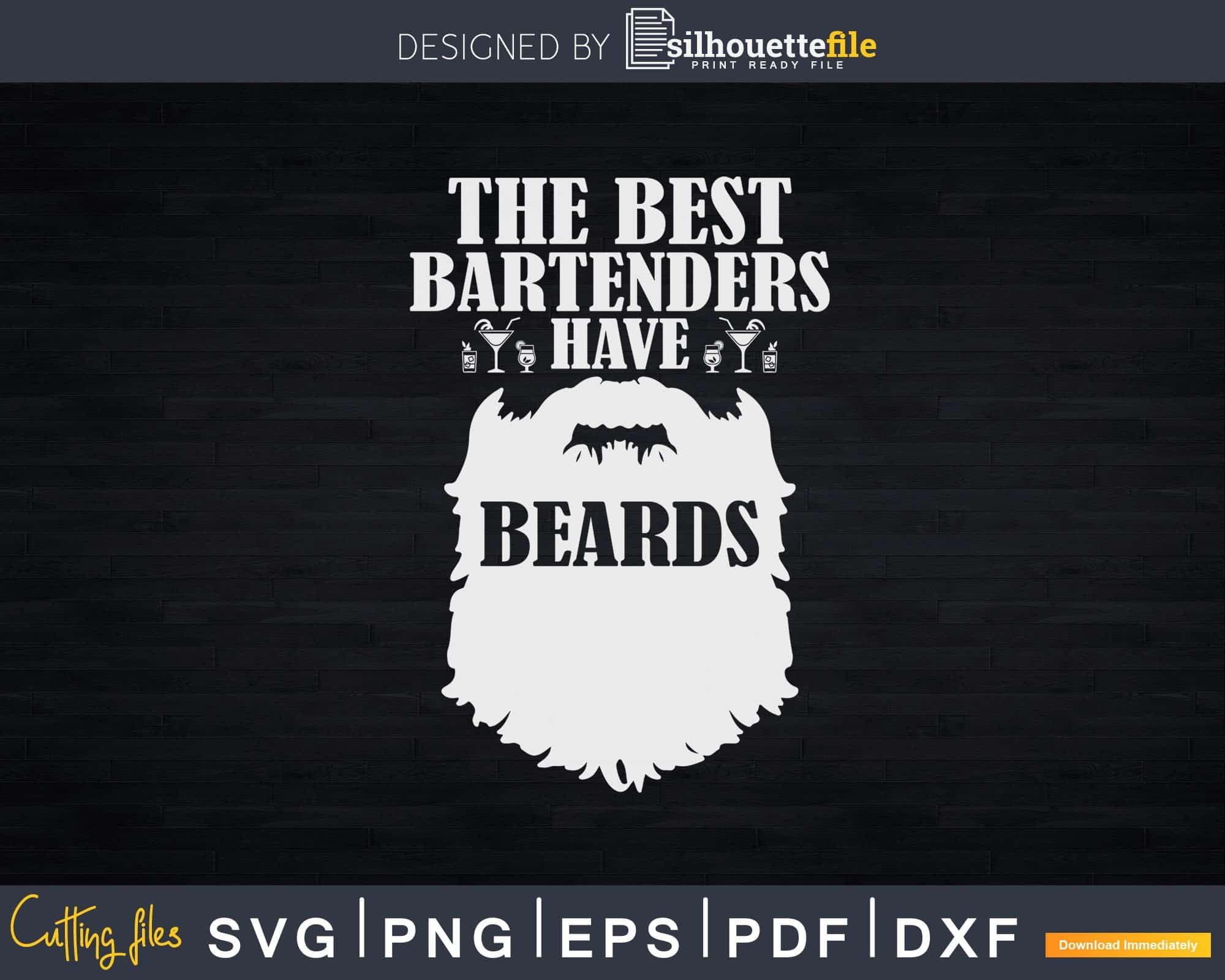 Bartender beards tool Png Dxf Svg Cut Files For Cricut | Silhouettefile