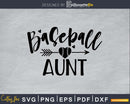 Baseball aunt svg png cut digital cutting silhouette file