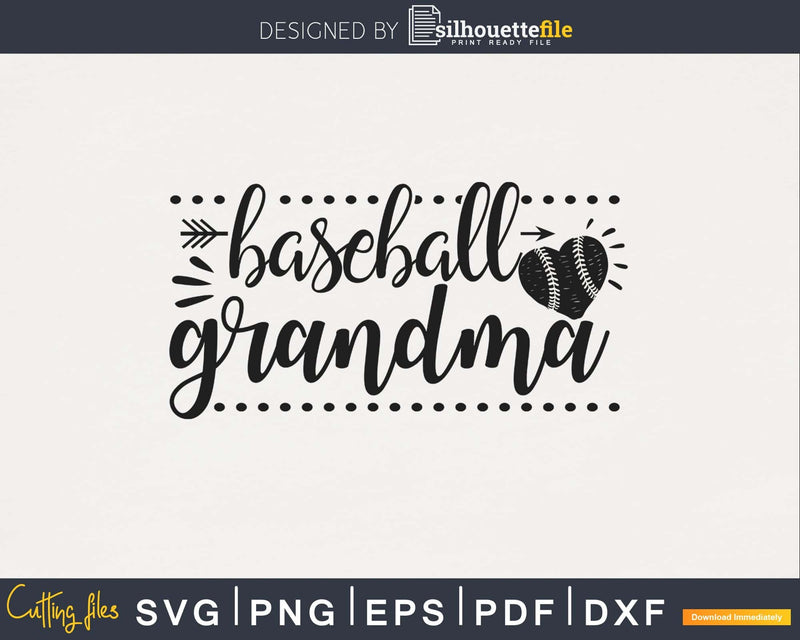 Baseball Grandma svg png cut cutting print ready digital