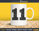 Baseball jersey numbers 11 svg PNG dxf eps cutting file