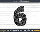 Baseball jersey numbers 6 svg PNG dxf eps cut craft file