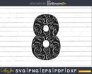 Baseball jersey numbers 8 svg PNG dxf eps cutting file