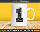 Baseball jersey numbers One svg PNG dxf cut craft file