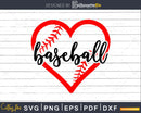 Baseball Seams Heart Svg craft cricut cut files