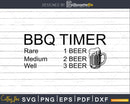 bbq timer with beer great for outdoor backyard signs Svg