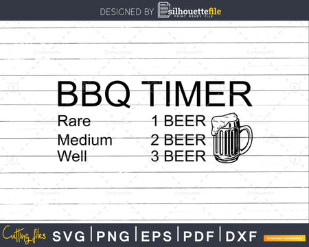 bbq timer with beer great for outdoor backyard signs Svg