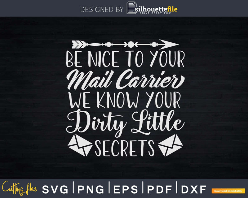 Be Nice To Your Mail Carrier Delivery Post Svg Digital Files