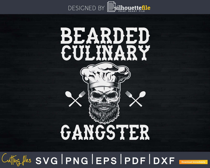 Bearded Culinary Gangster Vintage Cooking Guru Svg Design