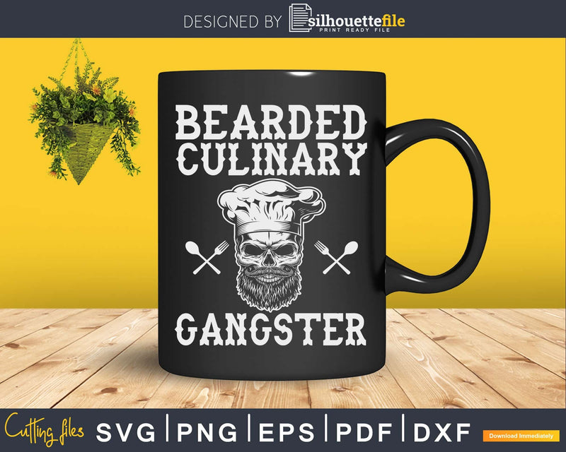 Bearded Culinary Gangster Vintage Cooking Guru Svg Design