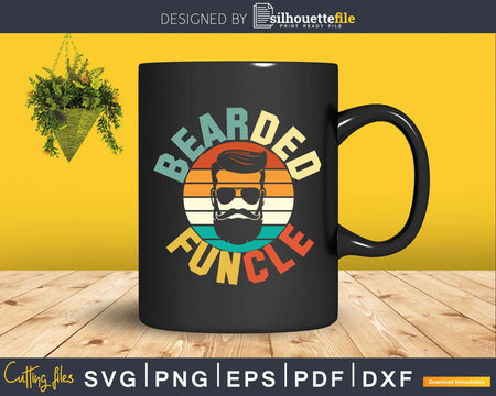 Bearded Funcle Vintage Birthday My Fun Uncle Svg Dxf Png