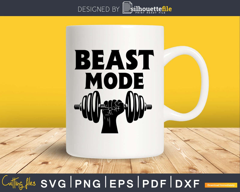 Beast mode Funny Workout Gym svg design printable cut files