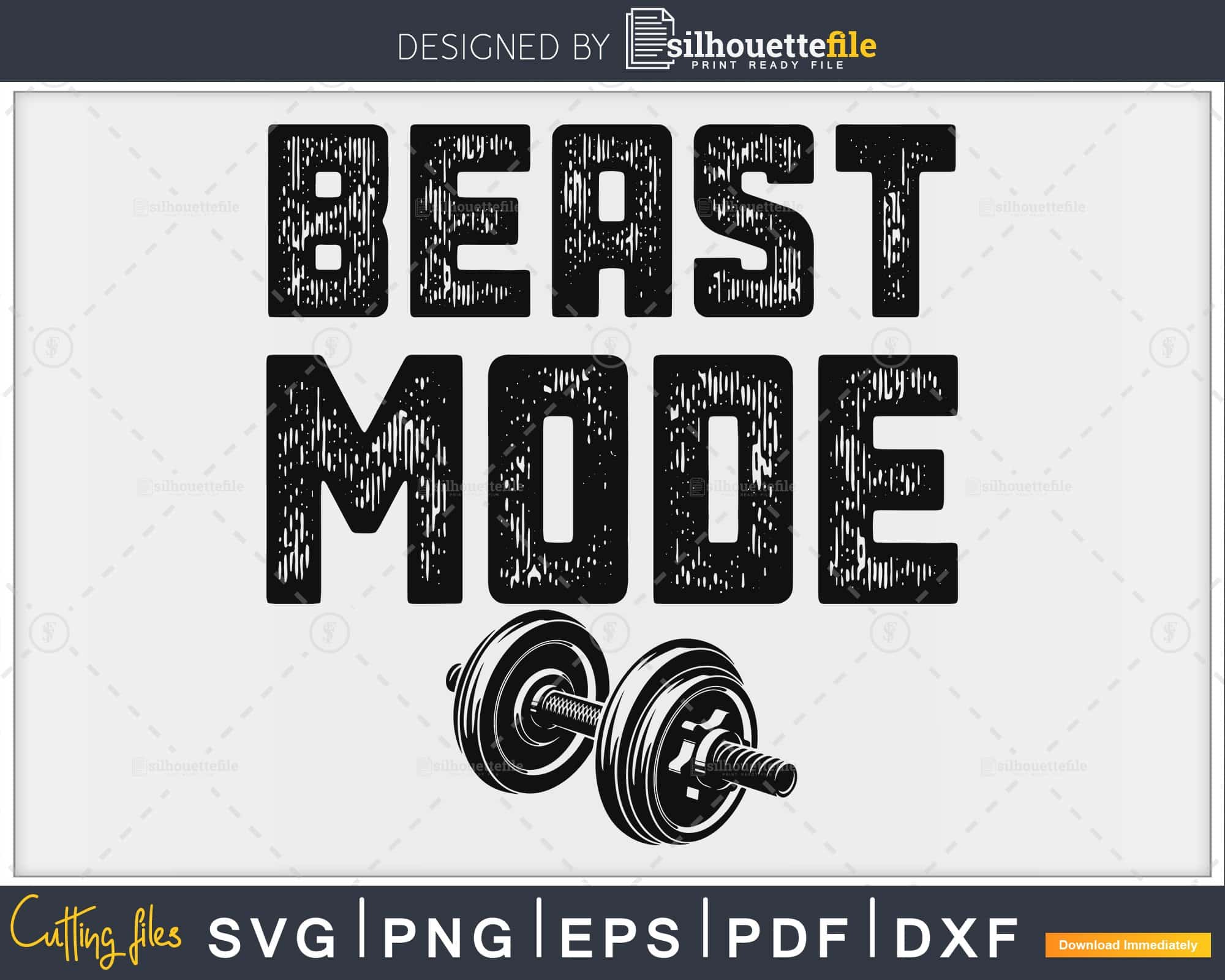 Beast Mode Gym Workout Fitness Svg Png