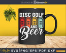 Beer Disc Golf Basket Frolf Frisbee Funny Retro Golfing Svg