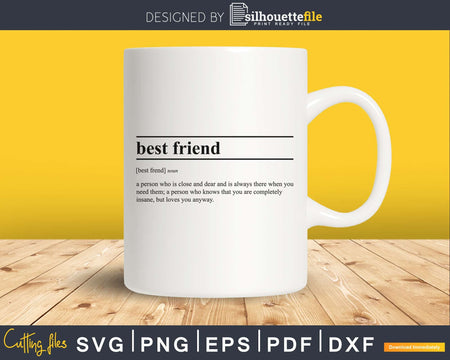 Best Friend definition svg printable file