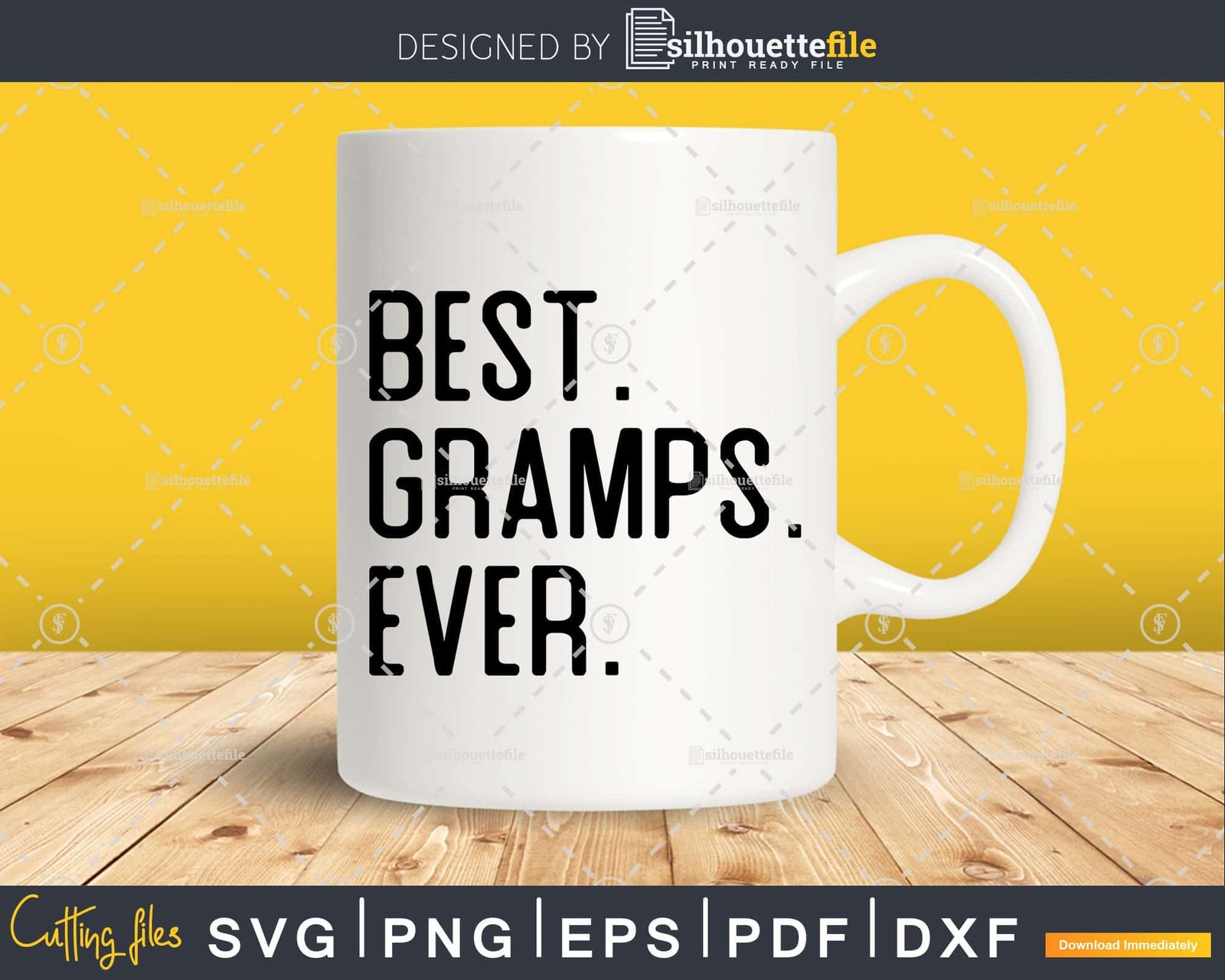 Sottobicchiere Best Gramps Ever - Formato Tazza, Finitura Lucida, Blu E Rosso, MDF 9x9 Cm