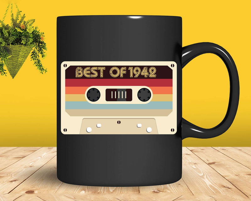 Best Of 1942 80th Birthday Gifts Cassette Tape Vintage Svg