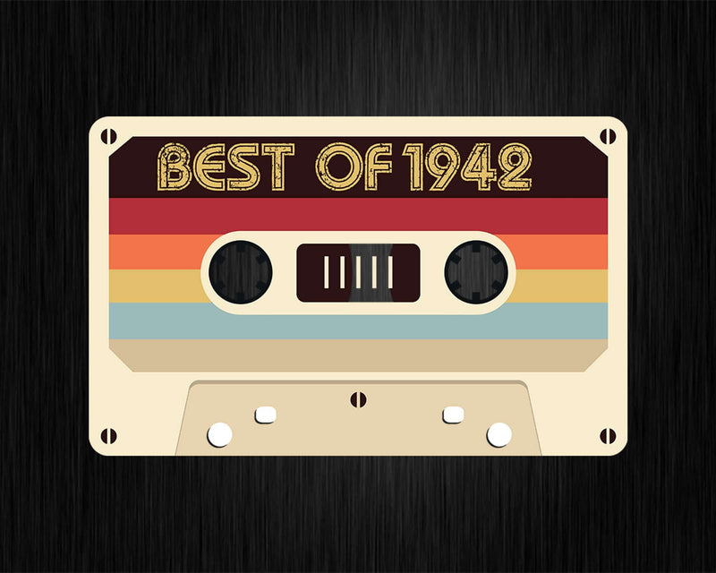 Best Of 1942 80th Birthday Gifts Cassette Tape Vintage Svg