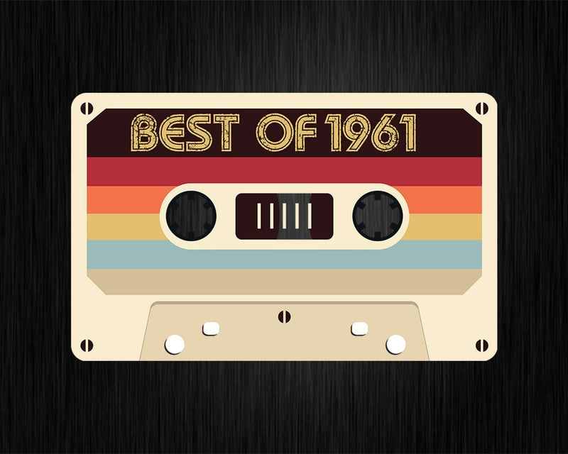 Best Of 1961 61st Birthday Gifts Cassette Tape Vintage Svg