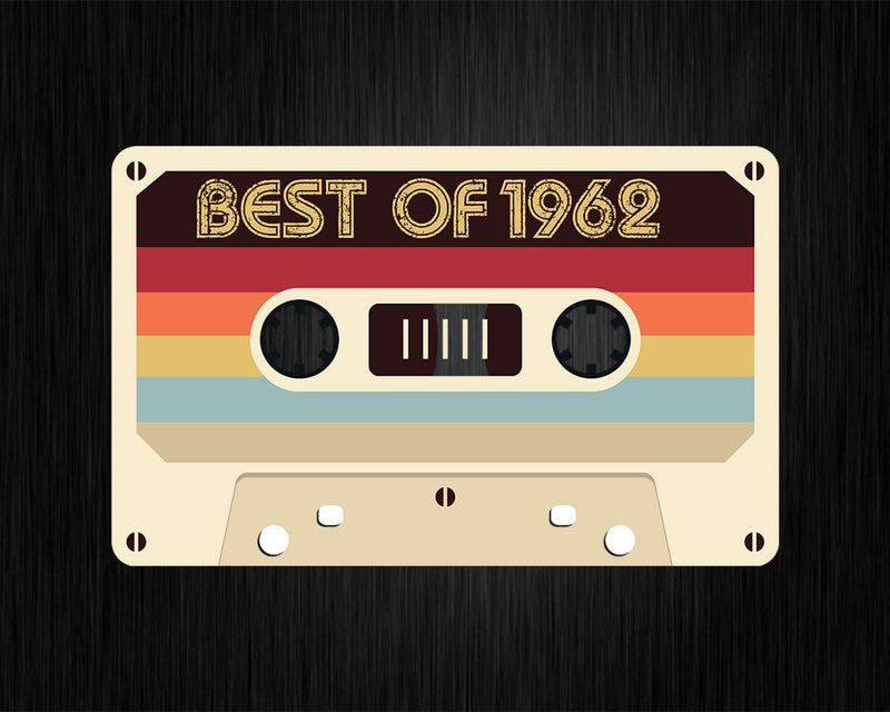 Best Of 1962 60th Birthday Gifts Cassette Tape Vintage Svg