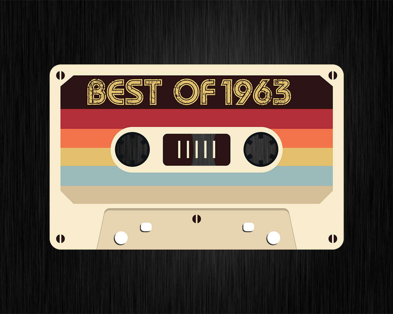 Best Of 1963 59th Birthday Gifts Cassette Tape Vintage Svg