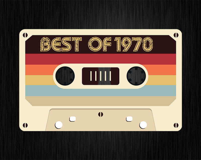 Best Of 1970 52nd Birthday Gifts Cassette Tape Vintage Svg