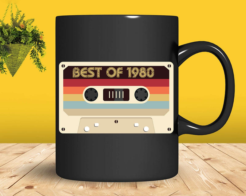 Best Of 1980 42nd Birthday Gifts Cassette Tape Vintage Svg