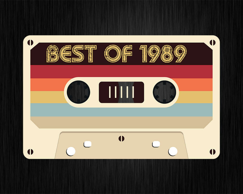 Best Of 1989 33rd Birthday Gifts Cassette Tape Vintage Svg
