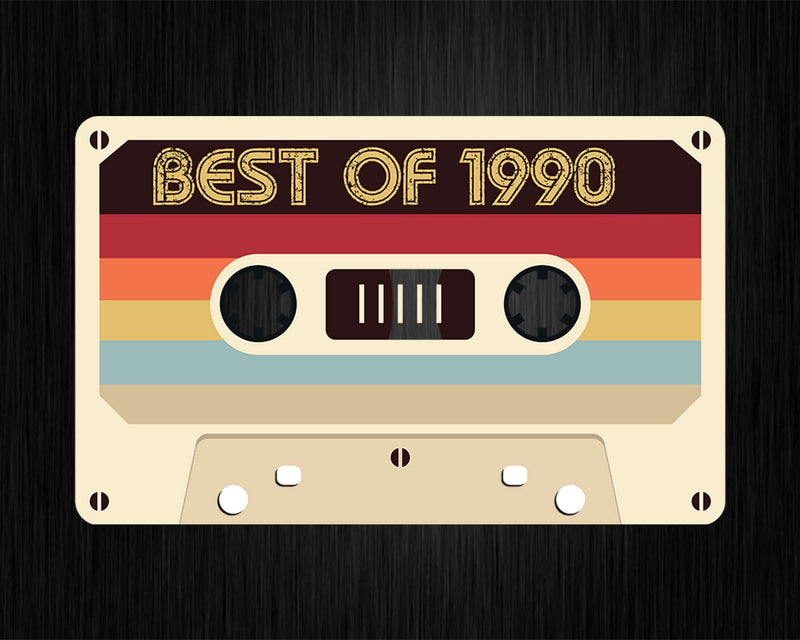 Best Of 1990 32nd Birthday Gifts Cassette Tape Vintage Svg