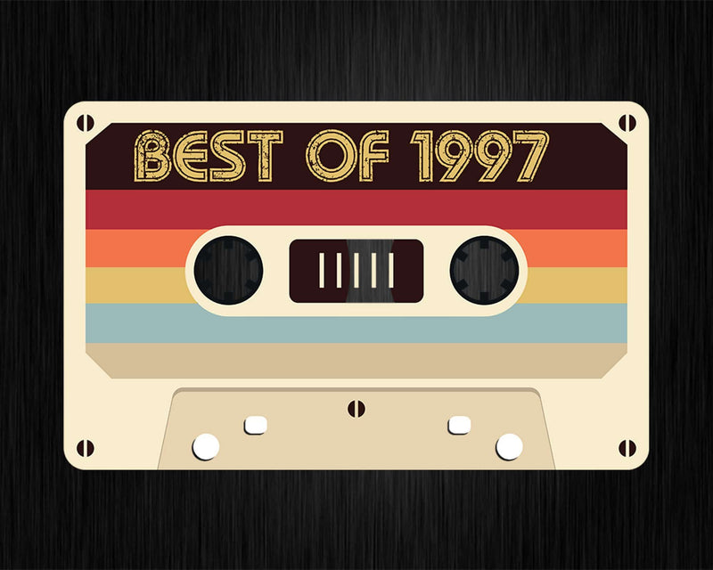 Best Of 1997 25th Birthday Gifts Cassette Tape Vintage Svg