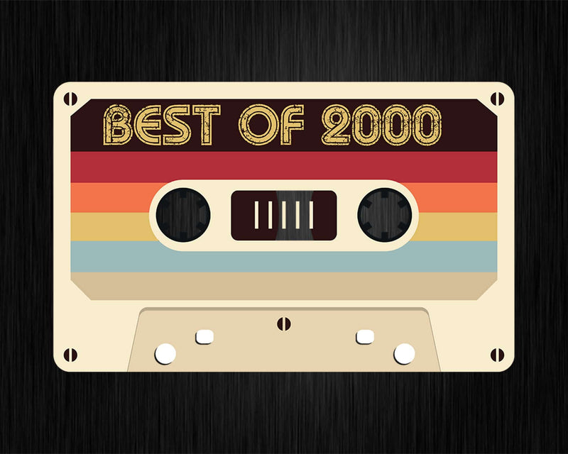 Best Of 2000 22nd Birthday Gifts Cassette Tape Vintage Svg