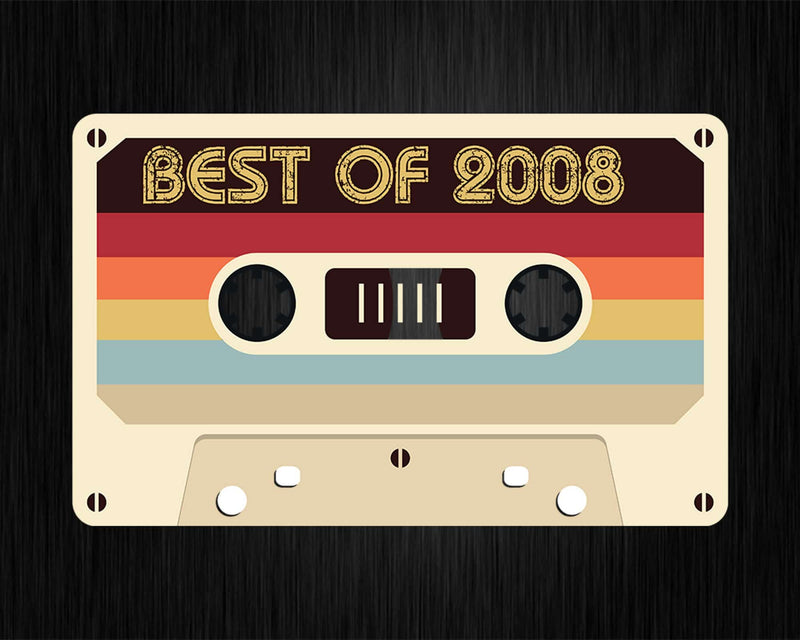 Best Of 2008 14th Birthday Gifts Cassette Tape Vintage Svg