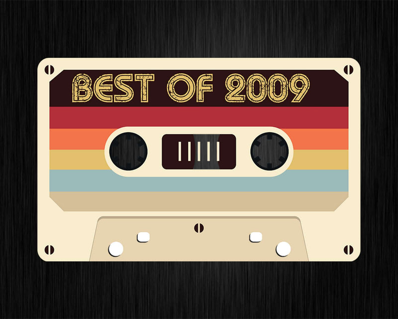 Best Of 2009 13th Birthday Gifts Cassette Tape Vintage Svg