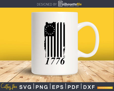 Betsy Ross svg 4th Of July American Flag 1776 Retro cut