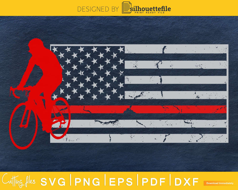 Bicycle Bikers Biking 4th of July Patriotic Distressed USA