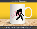 Bigfoot and Lawn Flamingo Sasquatch Funny SVG PNG dxf