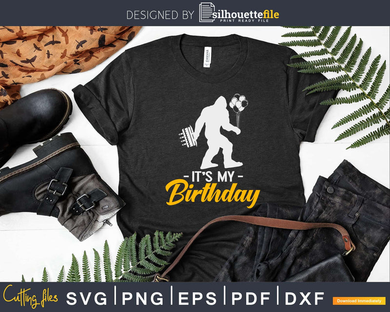 Bigfoot Birthday Cake Balloons Sasquatch Yeti SVG PNG dxf
