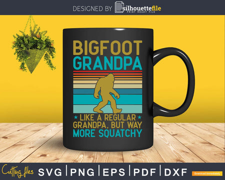 Bigfoot Grandpa Vintage Retro Like A Regular Svg Png Cut
